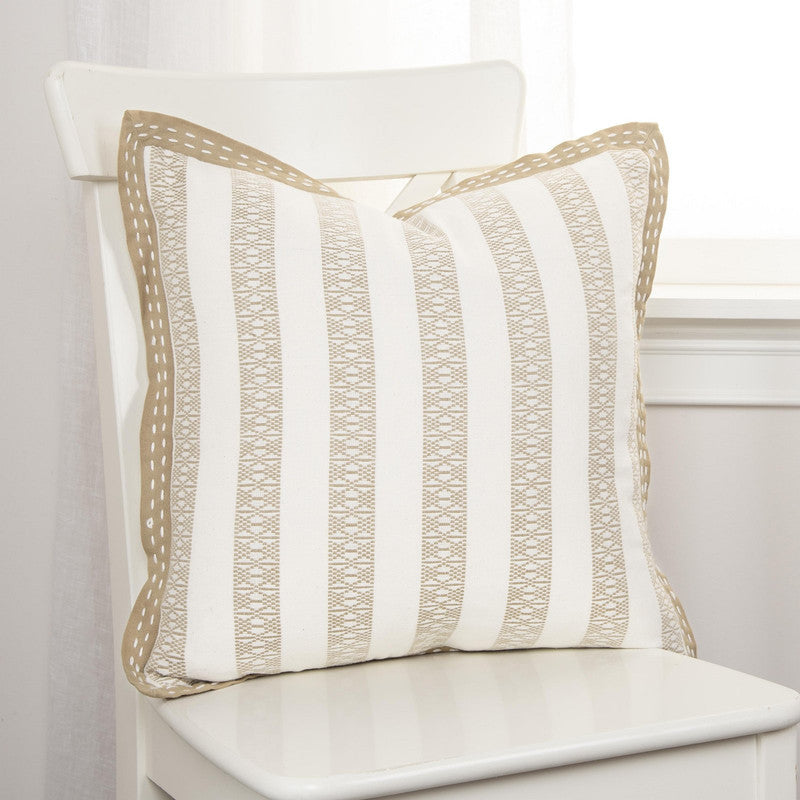 Punjai Stripe 18 X 18 Decorative Cushion - Khaki