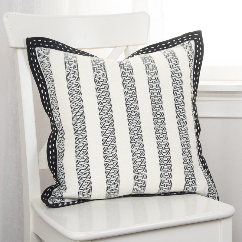 Punjai Stripe 18 X 18 Decorative Cushion - Black