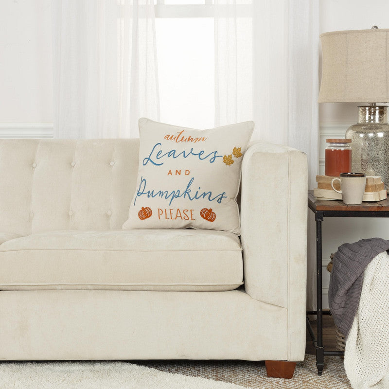 Festive XI 20 X 20 Decorative Cushion - Orange/ Blue/ White