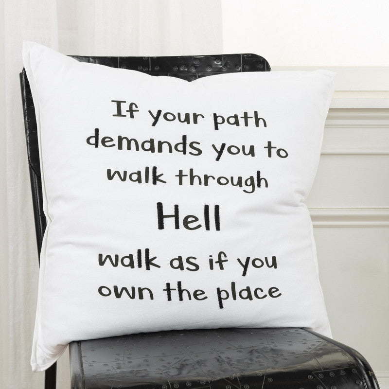 Wordie Path 20 X 20 Decorative Cushion - Black/ White