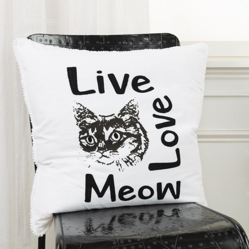 Wordie - IV Live Love 20 X 20 Decorative Cushion - Black/ White