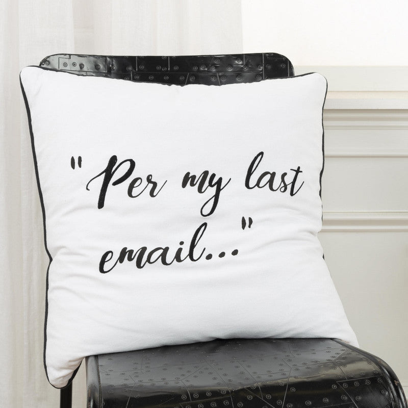 Wordie - VII Email 20 X 20 Decorative Cushion - Black/ White