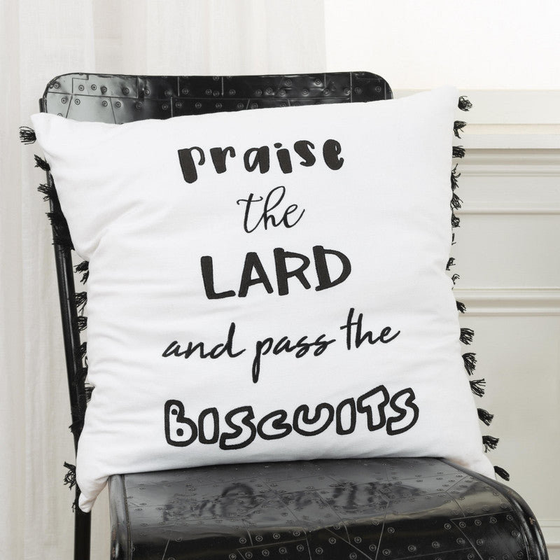 Wordie - XVIII Biscuits 20 X 20 Decorative Cushion - Black/ White