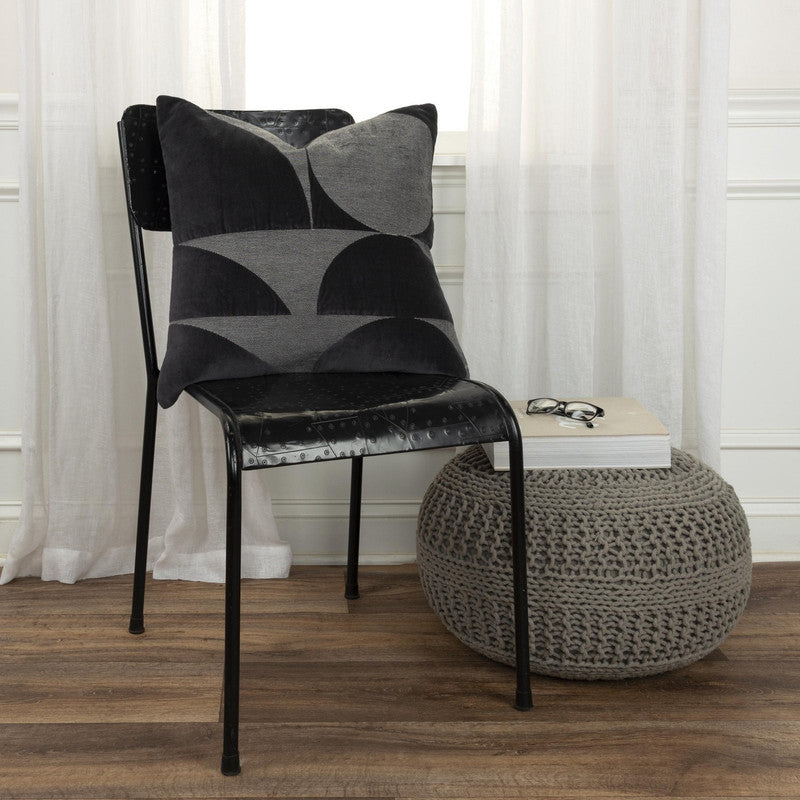 Naidu Pom Pom 20 X 20 Decorative Cushion - Dark Grey
