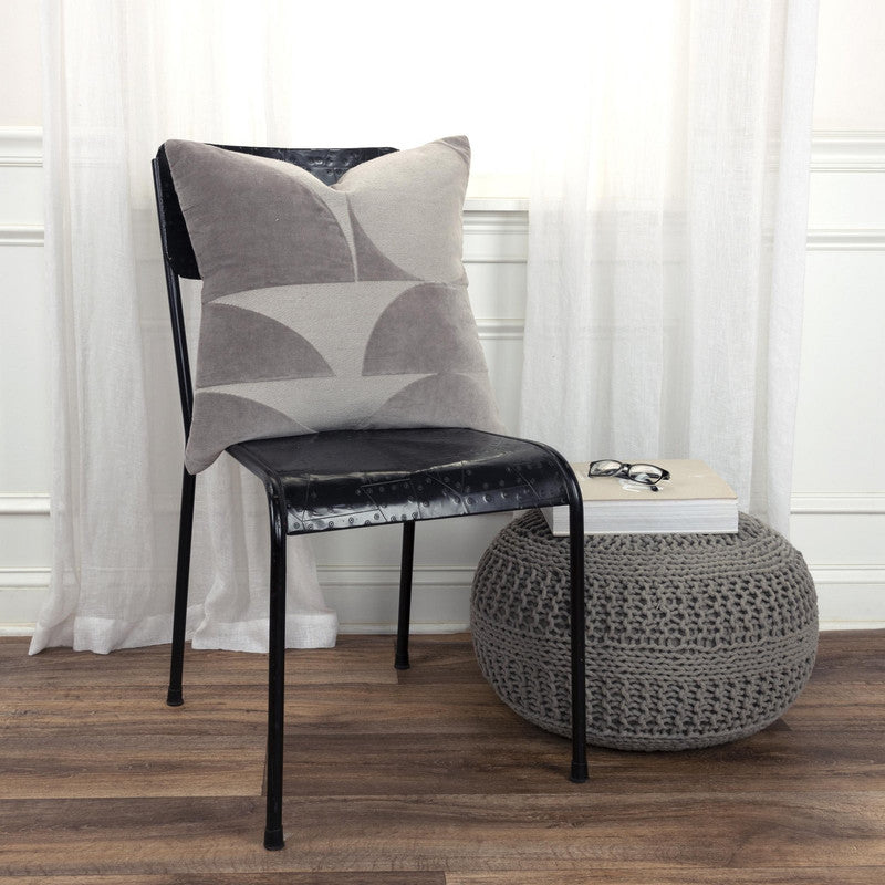 Naidu Pom Pom 20 X 20 Decorative Cushion - Grey