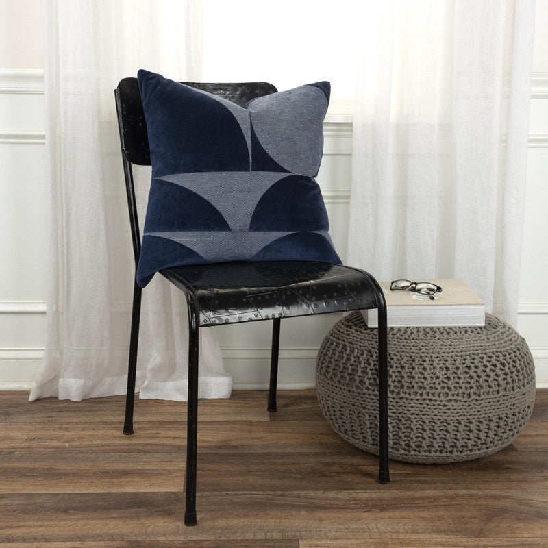 Naidu Pom Pom 20 X 20 Decorative Cushion - Blue