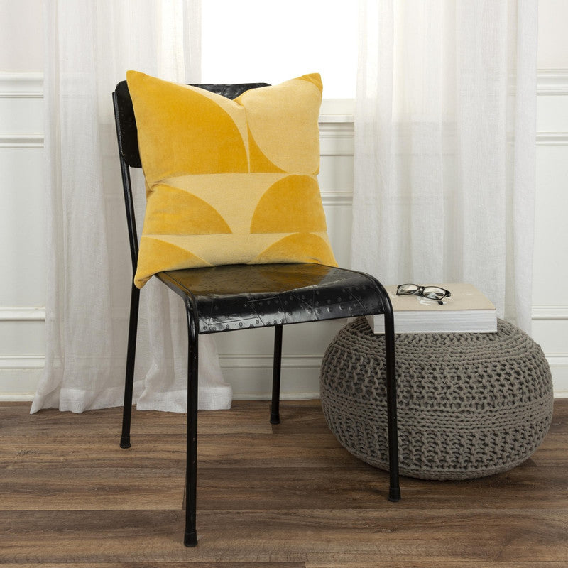 Naidu Pom Pom 20 X 20 Decorative Cushion - Yellow