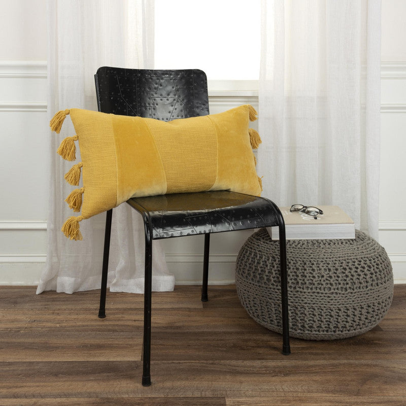 Naila Pom Pom 14 X 26 Decorative Cushion - Yellow