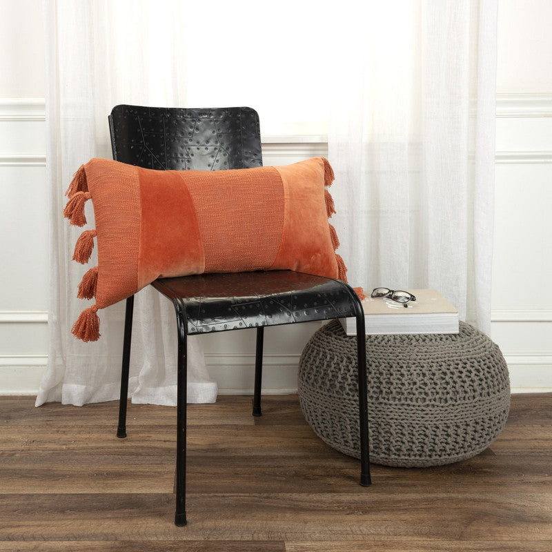 Naila Pom Pom 14 X 26 Decorative Cushion - Orange