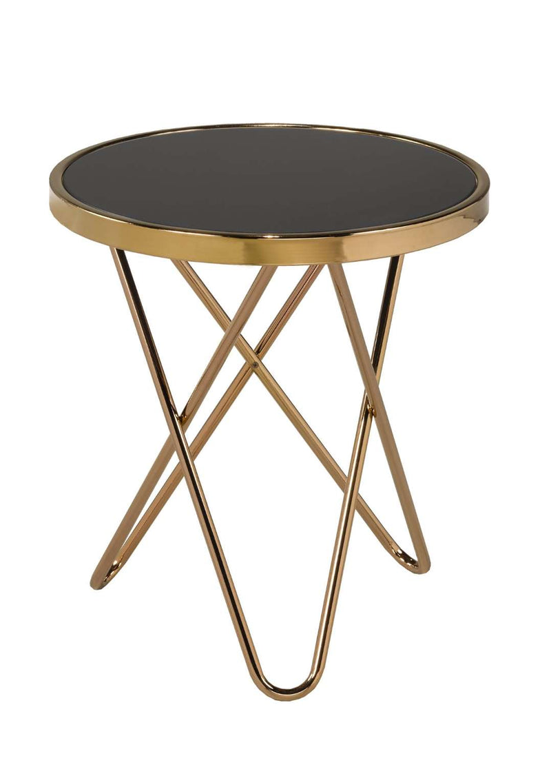 Keith Accent Table - Black/Rose Gold