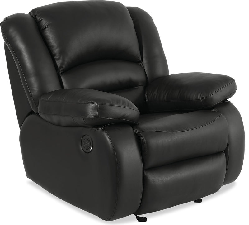 Sandford Genuine Leather Power Recliner - Black