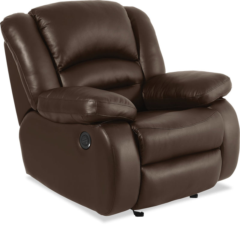 Sandford Genuine Leather Power Recliner - Brown