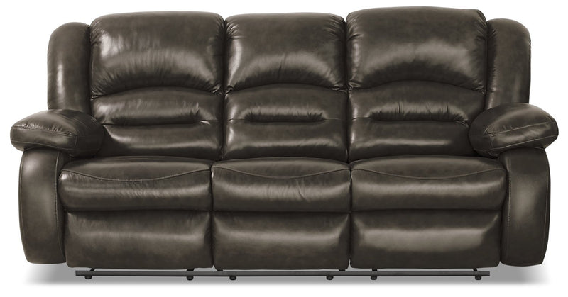 Sandford Genuine Leather Reclining Sofa - Grey