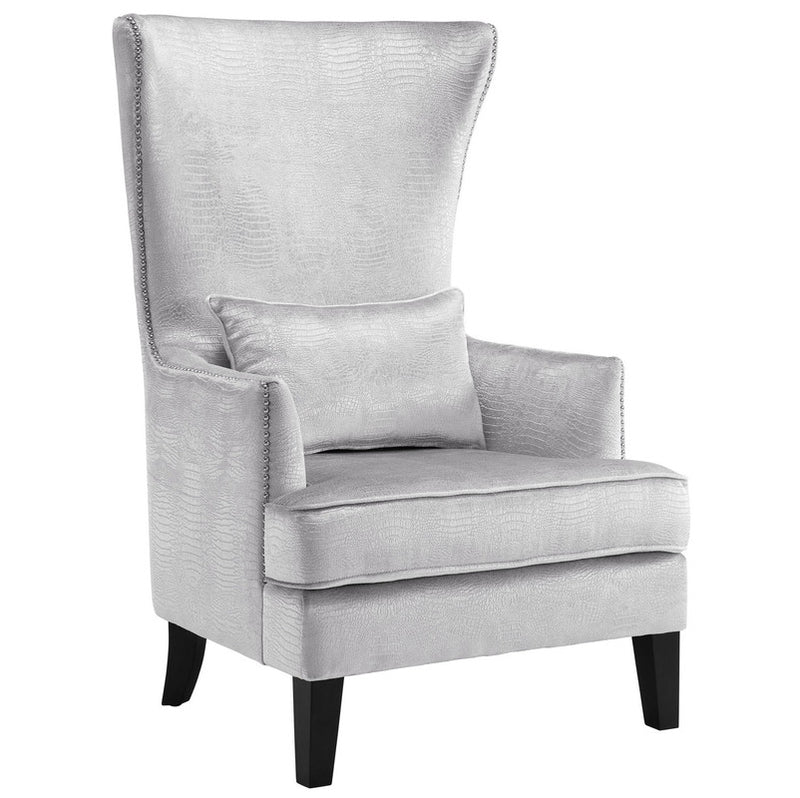 Bandini Textured Velvet Accent Chair - Silver