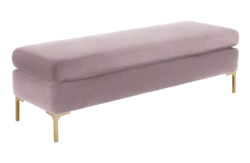 Calix Textured Velvet Bench - Blush