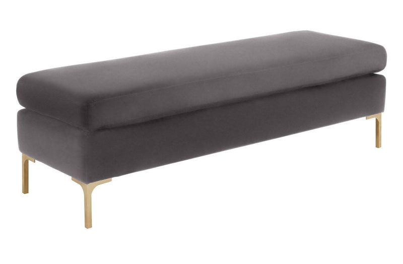 Calix Velvet Bench - Grey