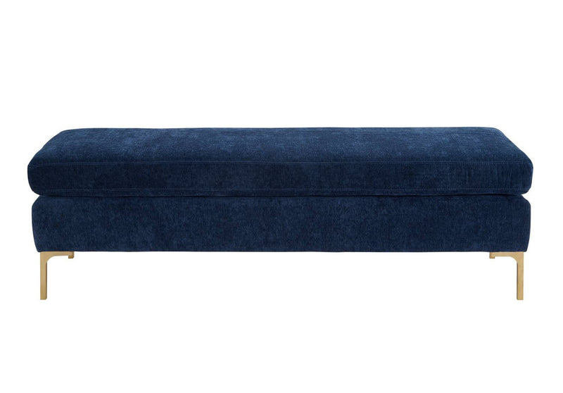 Calix Textured Velvet Bench - Navy