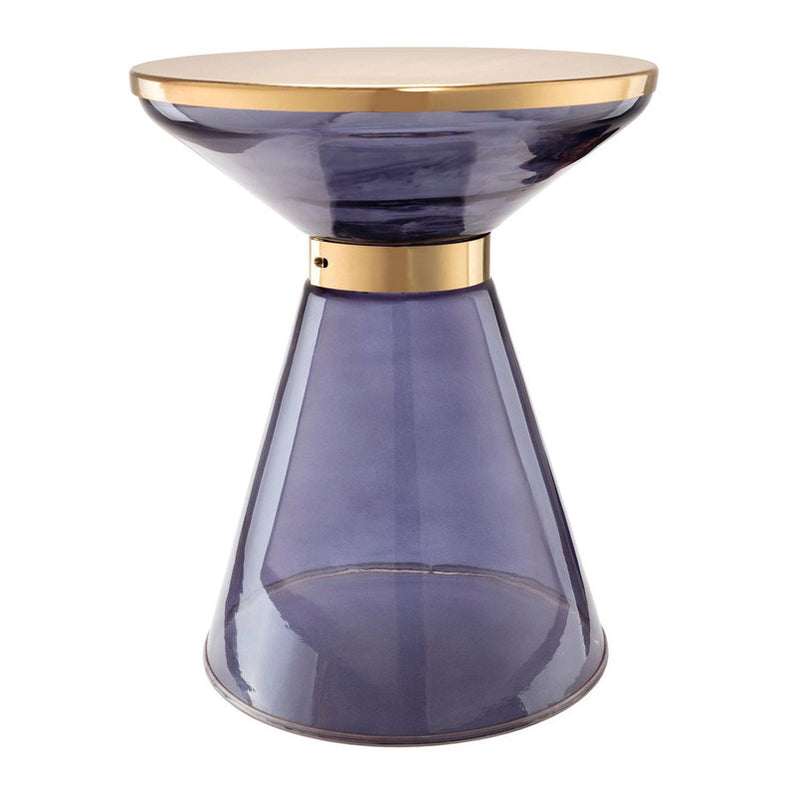 Bloore Glass Accent Table - Navy