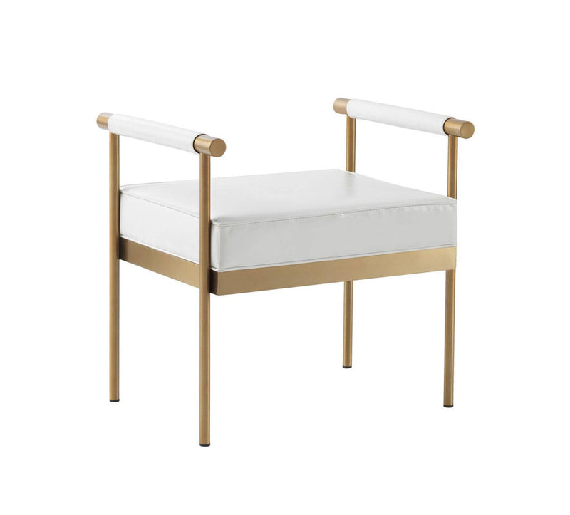 Misia Vegan Leather Bench - White