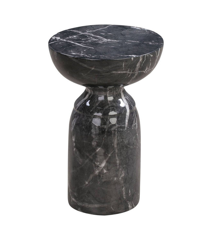 Myrna Concrete Marble End Table - Black