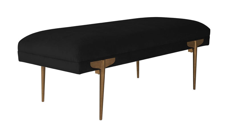 Bangor Velvet Bench  - Black