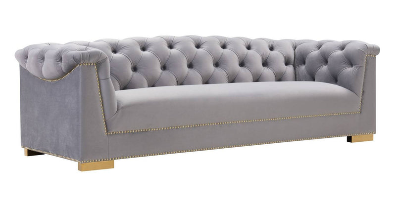 Corlett Velvet Sofa - Grey