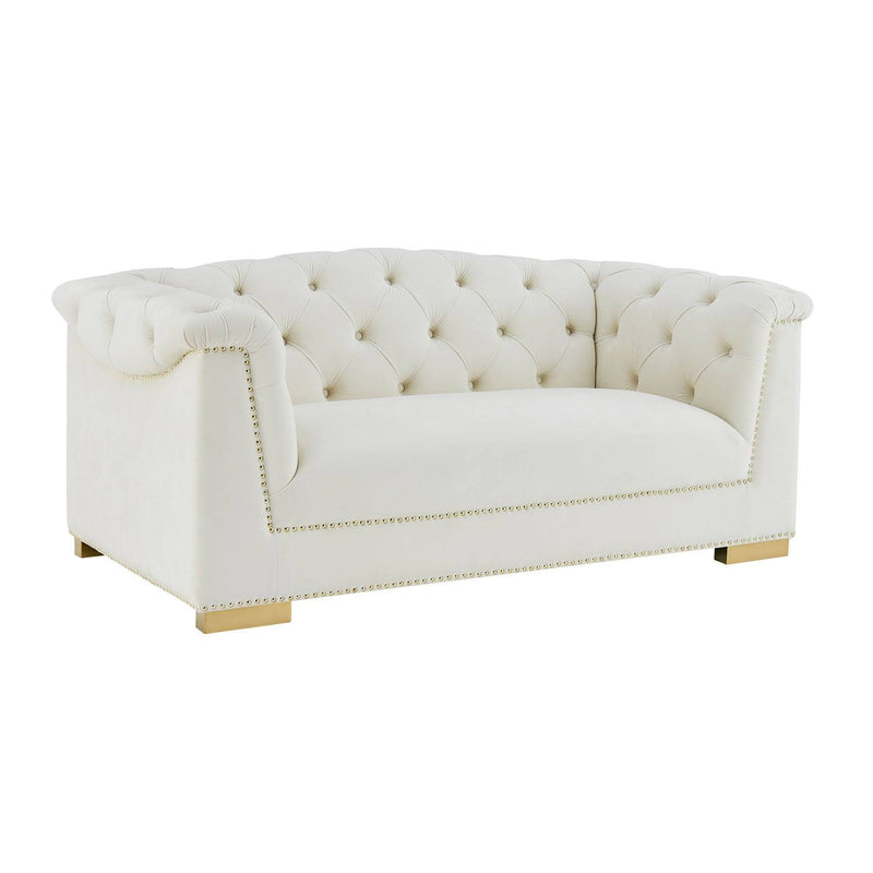 Corlett Velvet Loveseat - Cream