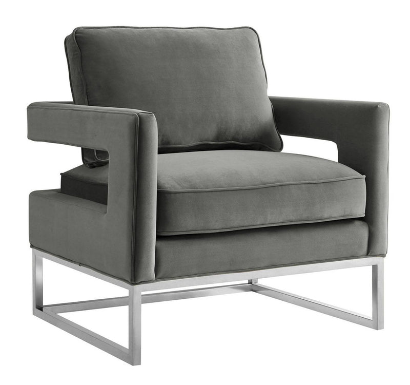 Ameshoff Velvet Accent Chair - Grey