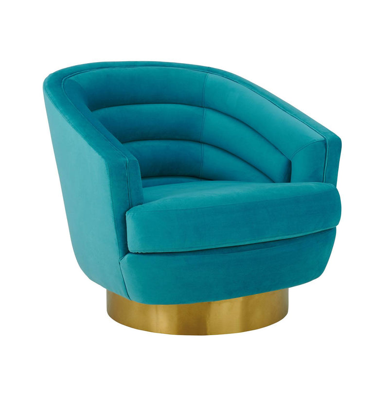 Berea Velvet Swivel Accent Chair - Blue