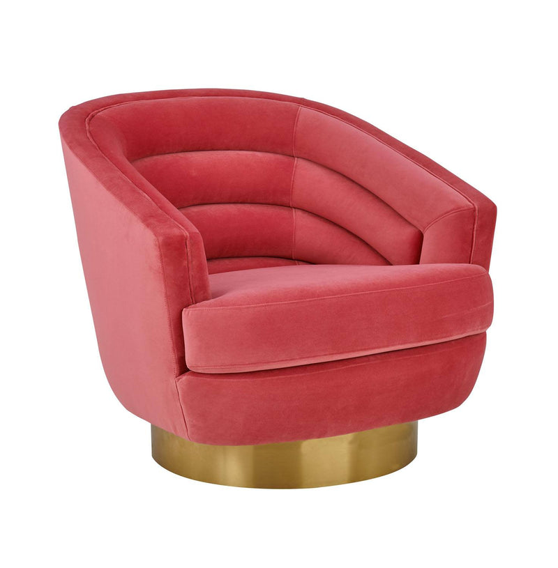 Berea Velvet Swivel Accent Chair - Pink