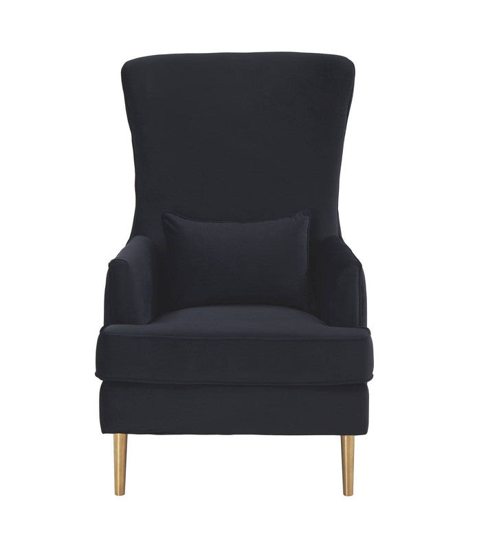 Killarney Velvet Accent Chair - Black