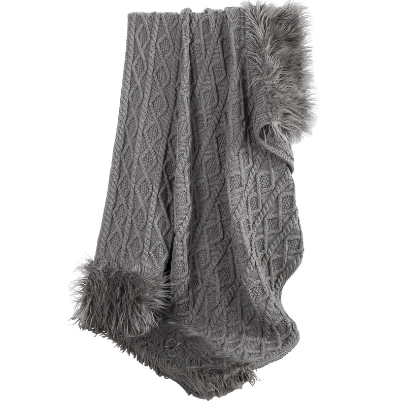 Zemptur Faux Fur Throw - Grey