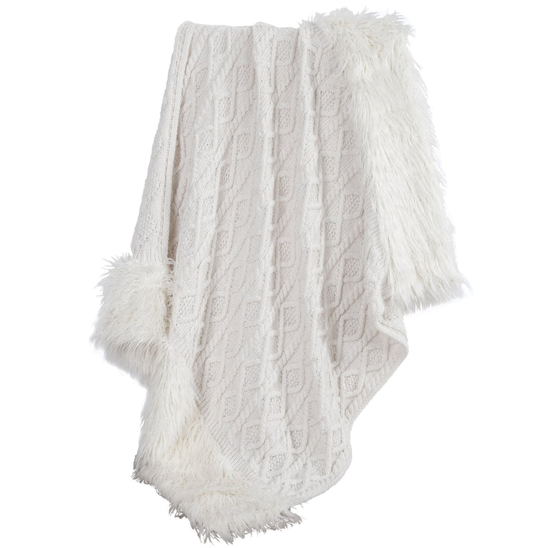 Zemptur Faux Fur Throw - White