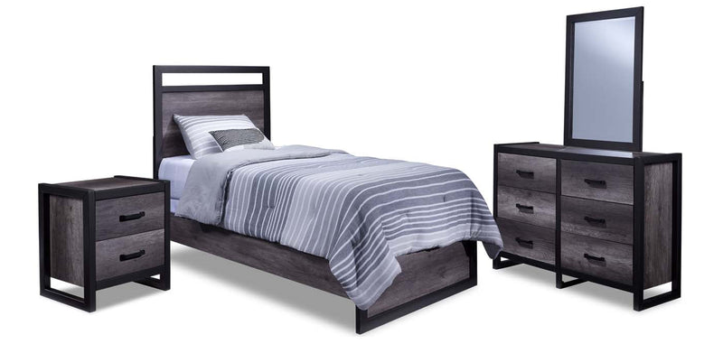 Terreno 6-Piece Twin Panel Bedroom Set - Grey