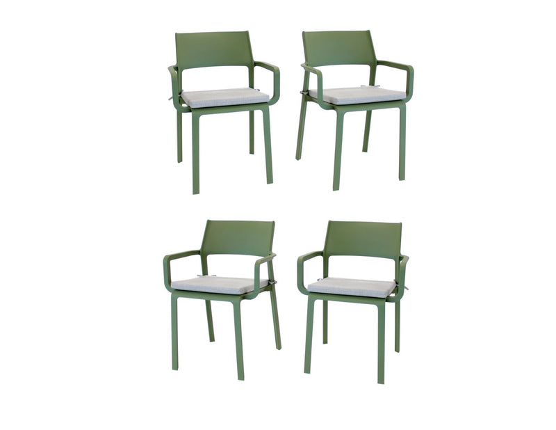 Nardi Trill II Outdoor Dining Arm Chair - Set of 4 - Agave