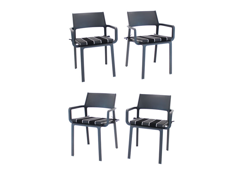 Nardi Trill II Outdoor Dining Arm Chair - Set of 4 - Anthracite