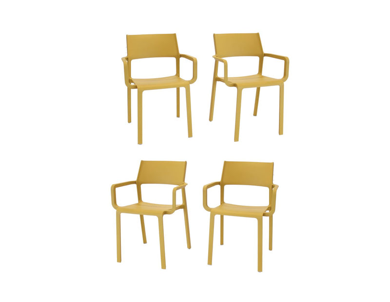 Nardi Trill I Outdoor Dining Arm Chair - Set of 4 - Senape