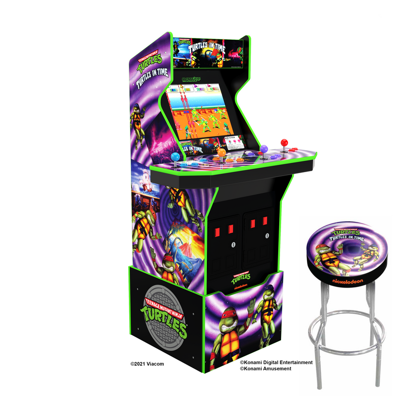 Arcade1Up Teenage Mutant Ninja Turtles: Turtles in Time™ Arcade Cabinet with Riser and Stool