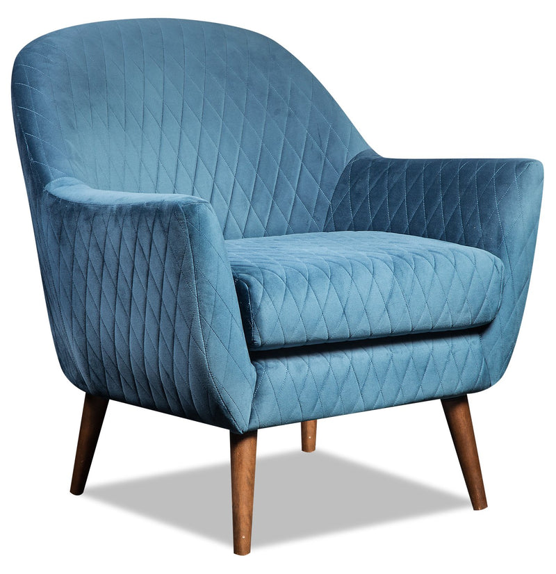 Langfield Velvet Accent Chair - Blue