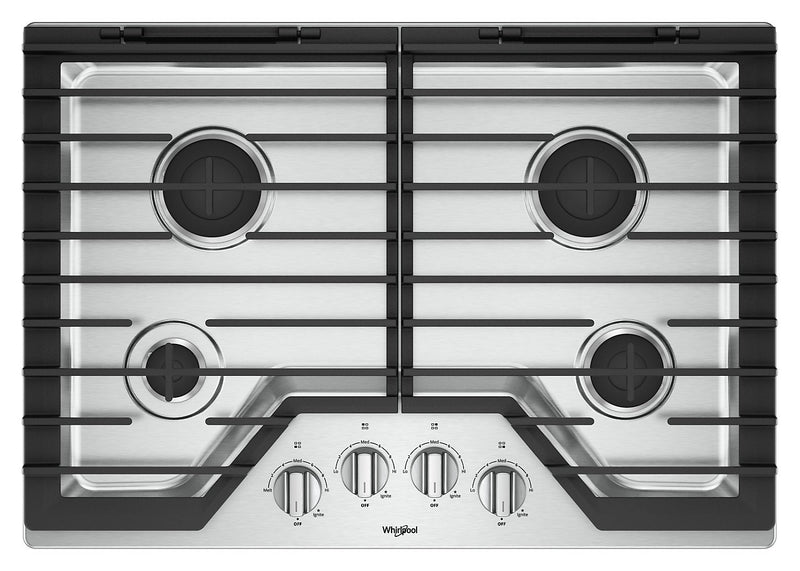 Whirlpool 30-Inch Gas Cooktop with EZ-2-Lift™ Hinged Cast-Iron Grates - WCG55US0HS