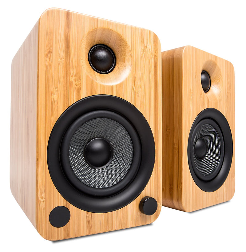 Kanto YU6 Powered Bluetooth Bookshelf Speakers with Phono Preamp for Turntable - YU6BAMBOO
