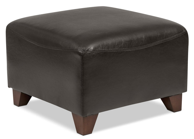 Nemo Bonded Leather Ottoman - Brown