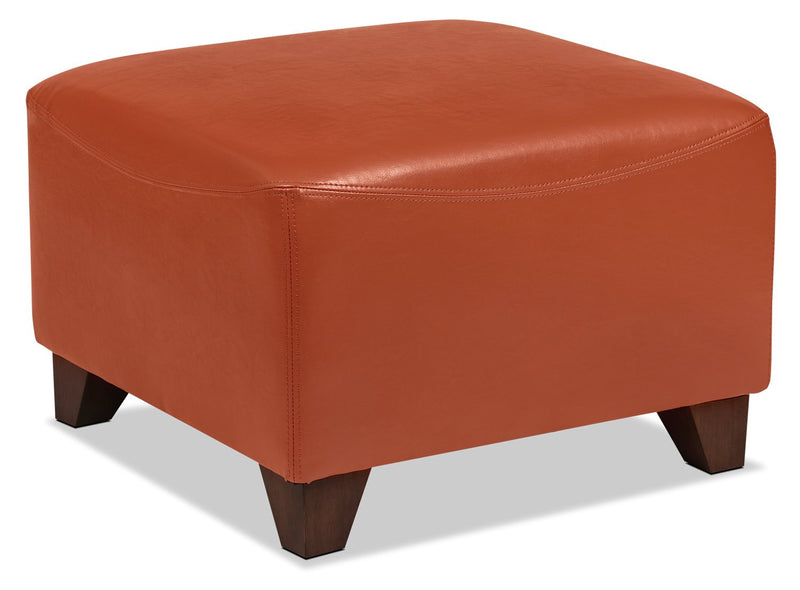 Nemo Bonded Leather Ottoman - Spice