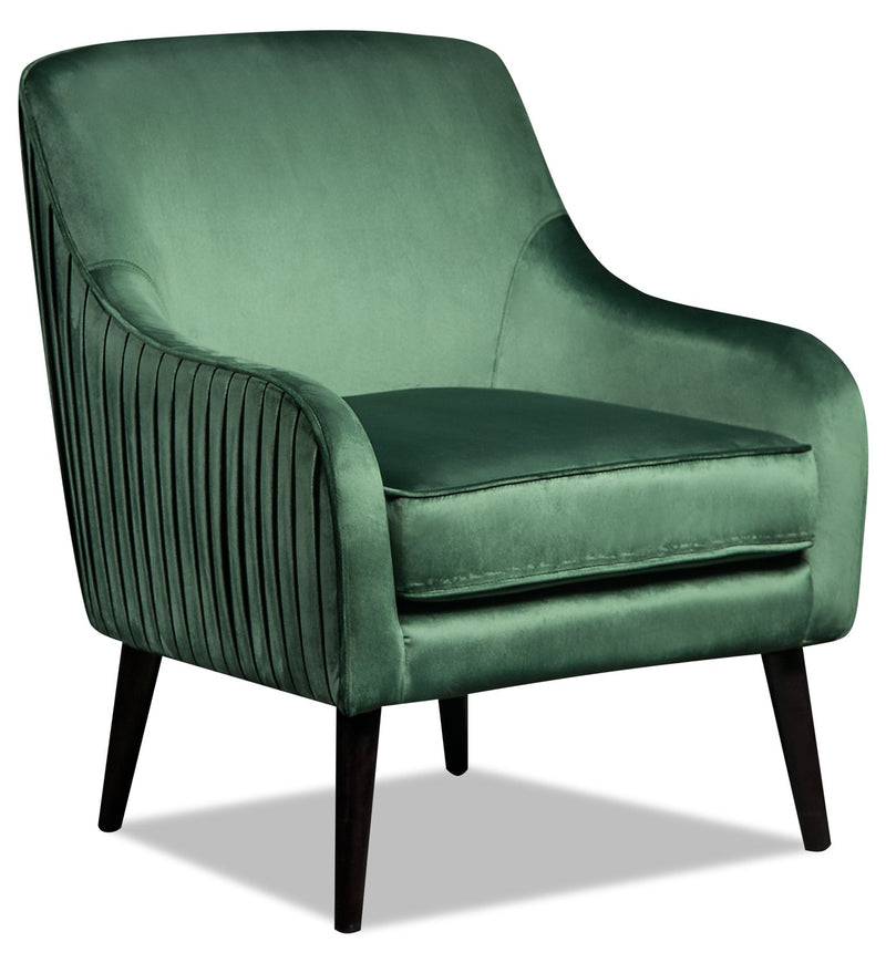Stafette Velvet Accent Chair - Green