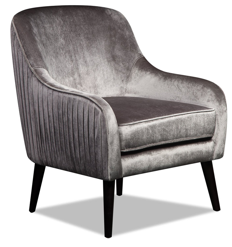 Stafette Velvet Accent Chair - Grey