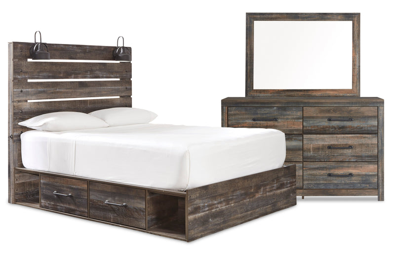 Naylon 5-Piece Queen Bedroom Set with Side Storage - Brown