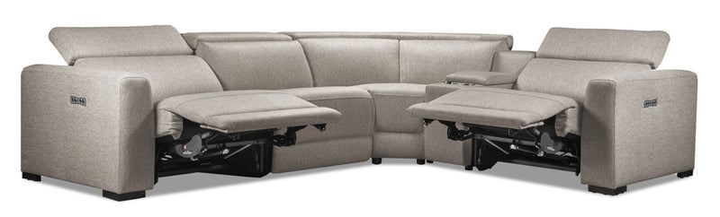 Catania 5-Piece Power Reclining Sectional - Grey