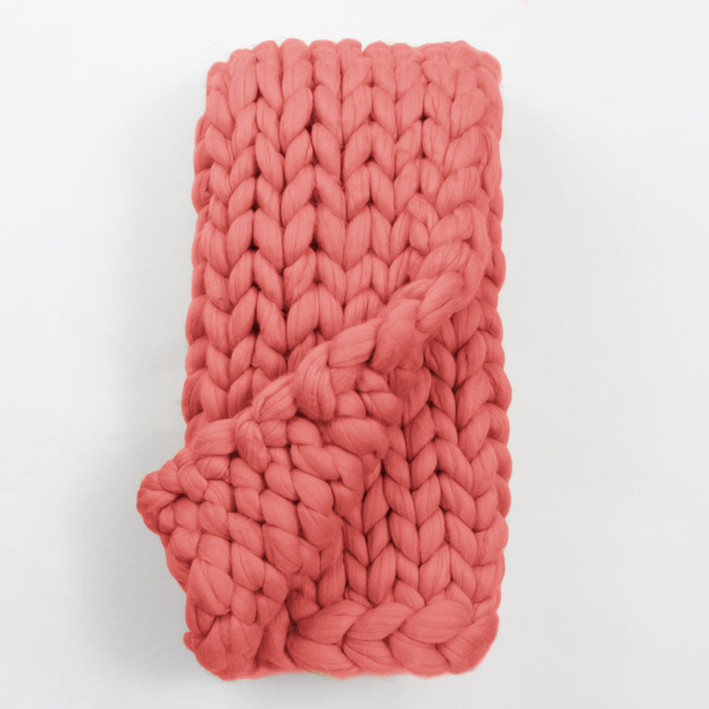 Remeling Merino Knit Throw - Coral