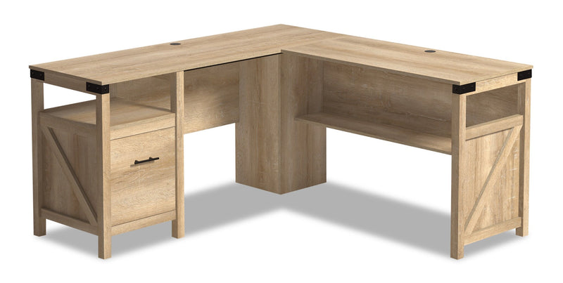 Lagos L-Shaped Desk - Orchard Oak