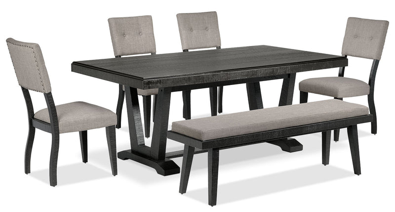 Raheny 6-Piece Dining Room Set - Black/Grey